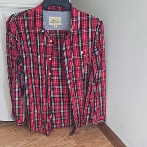 Target Red and Black Plaid Men's Casual Shirt